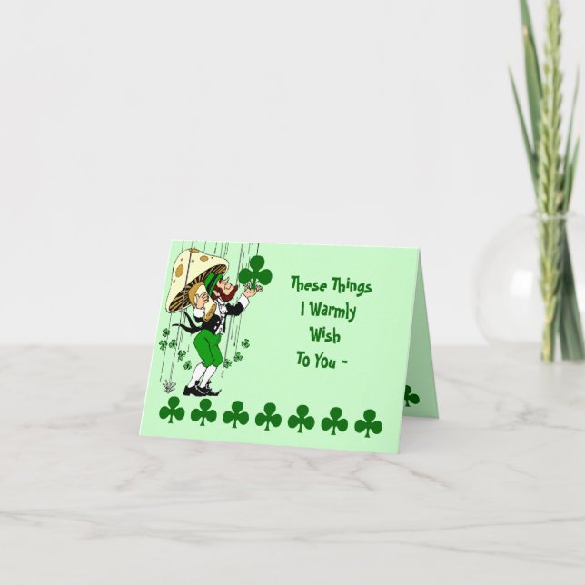 Shamrock Card Irish Bluting St. Patrick's Day Kort (Framsida)