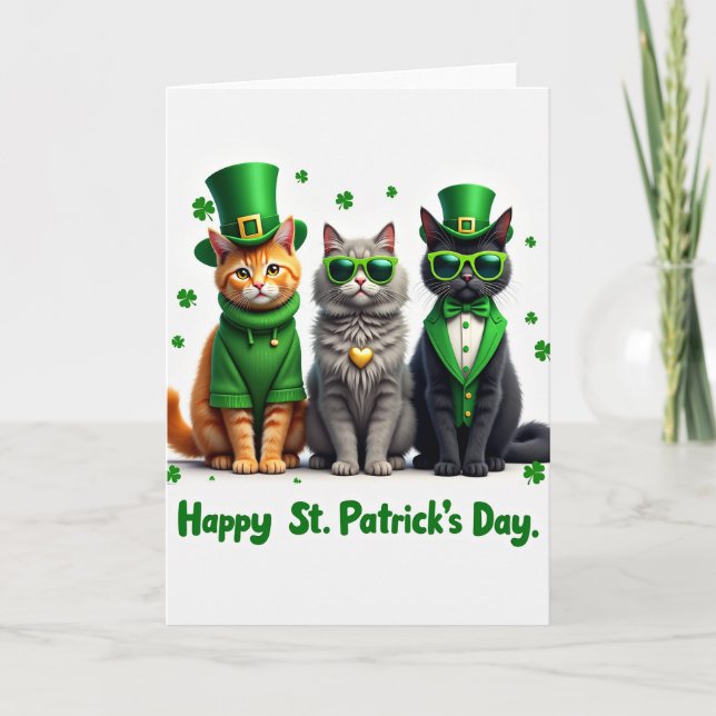 Shamrock Cats Julkort Kort (Framsida)