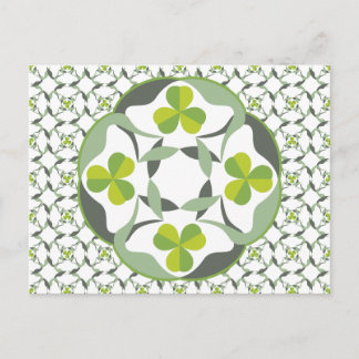 Shamrock Celtic Inspired Mönster St. Patrick's Day Vykort