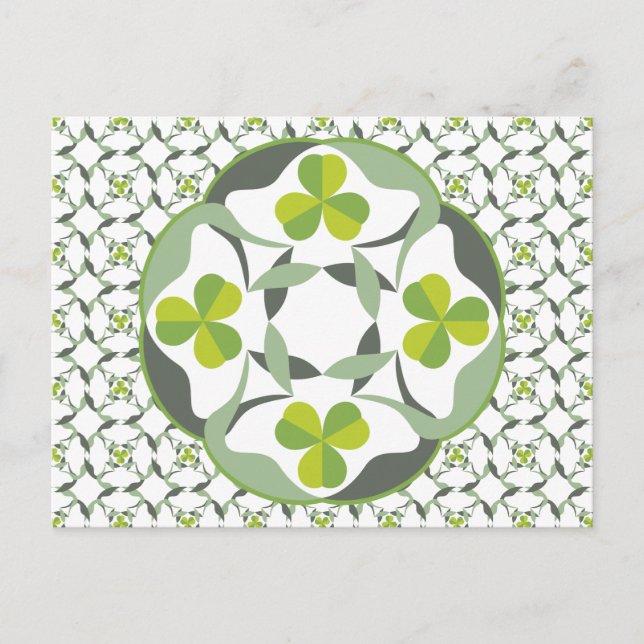 Shamrock Celtic Inspired Mönster St. Patrick's Day Vykort (Framsida)