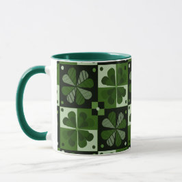 Shamrock Checkerboard Mönster Mugg