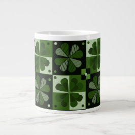 Shamrock Checkerboard Mönster Mugg Jumbo Mugg