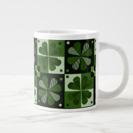 Shamrock Checkerboard Mönster Mugg Jumbo Mugg