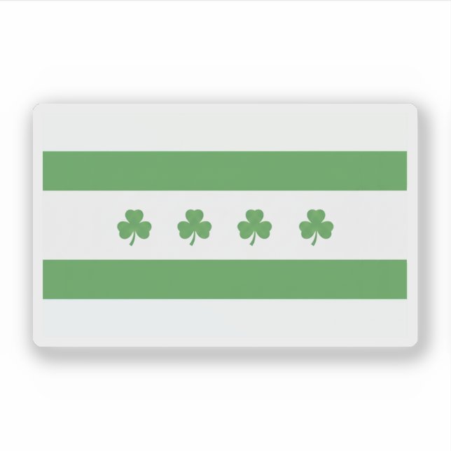 Shamrock Chicago Flagga Klistermärken (Framsida)