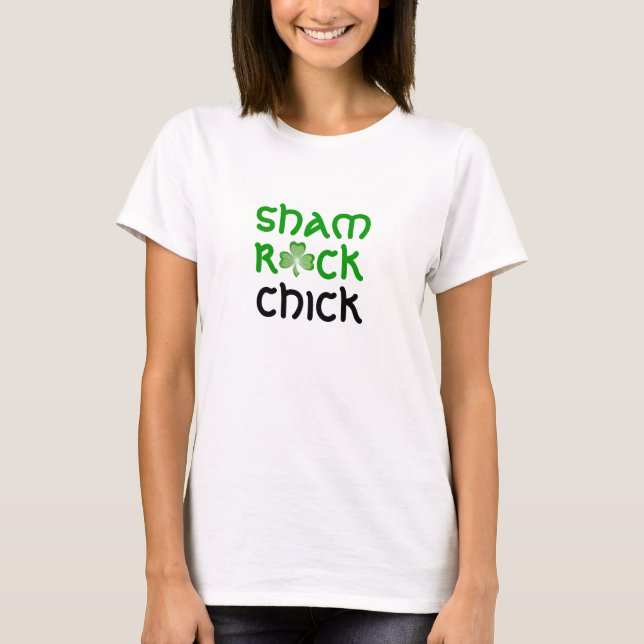 Shamrock Chick shamrock Women t-shirt white (Framsida)