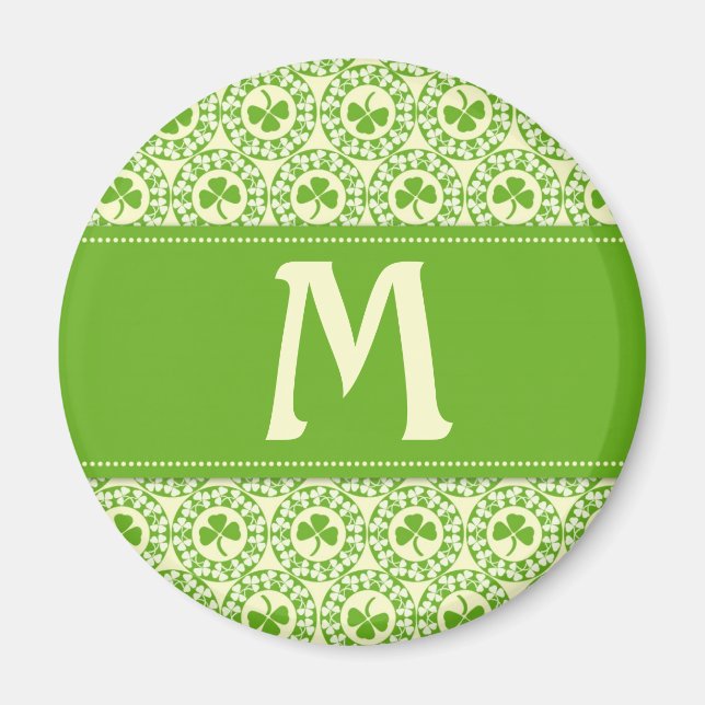 Shamrock Circles Monogram A Magnet (Framsidan)