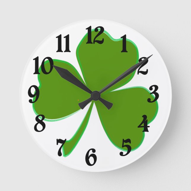 Shamrock Clock Rund Klocka (Framsida)