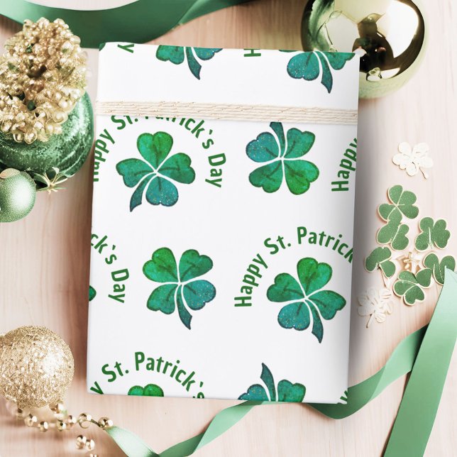Shamrock Clover Grön St. Patrick`s Day  Presentpapper (Skapare uppladdad)
