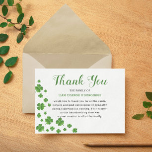 Shamrock Clover Irskt begravningstack Tack Kort