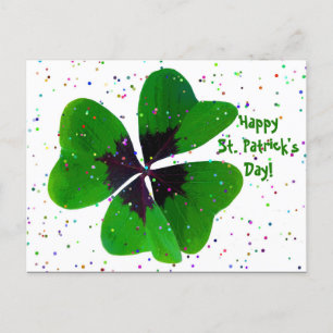 Shamrock Confetti St. Patrick's Day Postcard Vykort