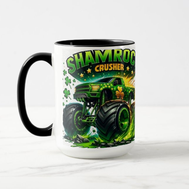 "Shamrock Crusher: Fet design med keltiska Kant" Mugg (Vänster)