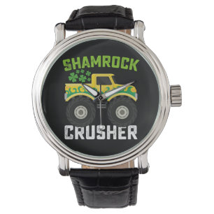 Shamrock Crusher Monster Truck St Patricks Day Armbandsur