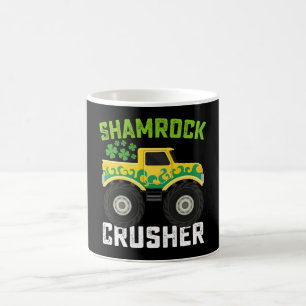 Shamrock Crusher Monster Truck St Patricks Day Kaffemugg