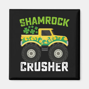 Shamrock Crusher Monster Truck St Patricks Day Magnet