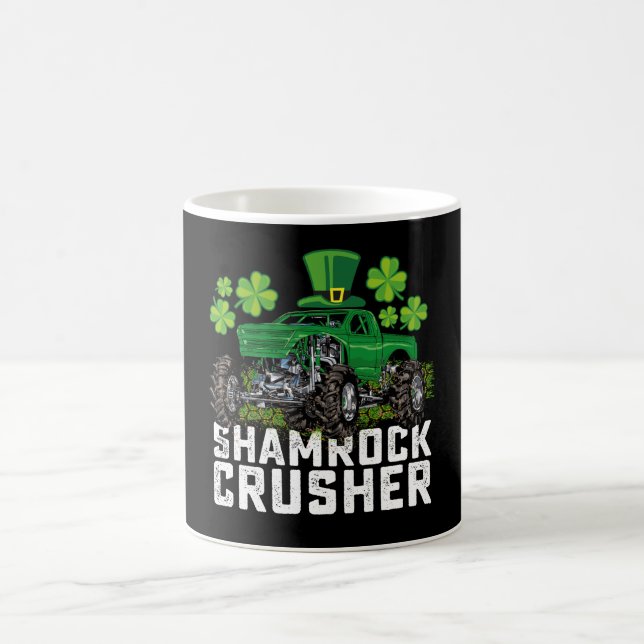 Shamrock Crusher St patricks day Monster Lastbil Kaffemugg (Center)
