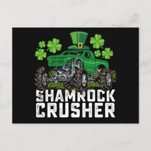 Shamrock Crusher St patricks day Monster Lastbil Vykort