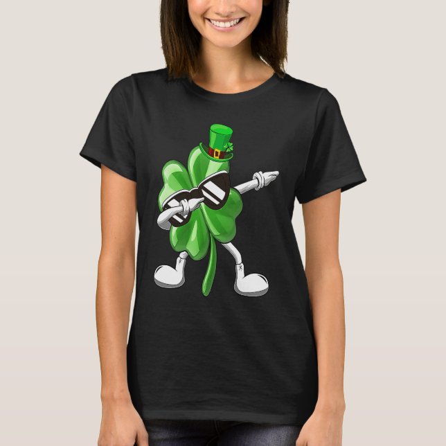 Shamrock Dabbing For Boys Kids Adult St Patrick's  T Shirt (Framsida)