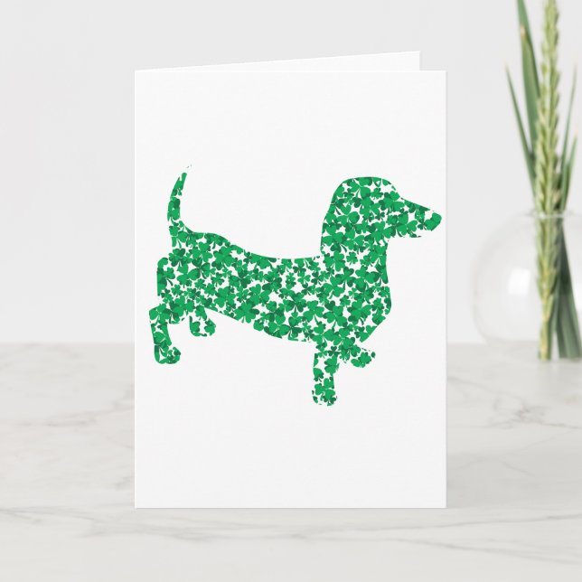 Shamrock Dachshund Kort (Framsida)