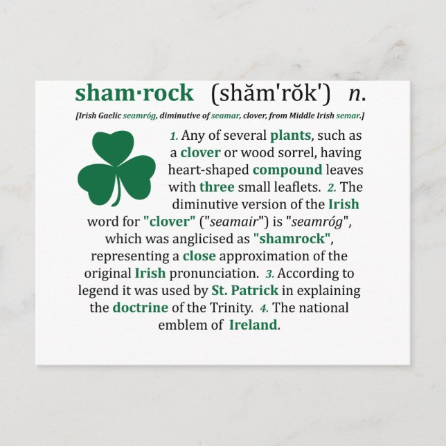 Shamrock Definition Vykort (Framsida)