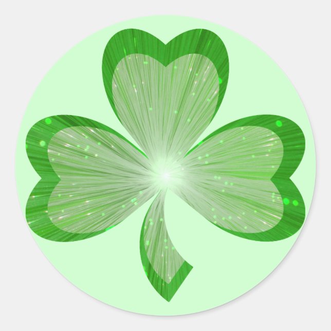 Shamrock-dekal runt grönt klistermärke (Framsida)