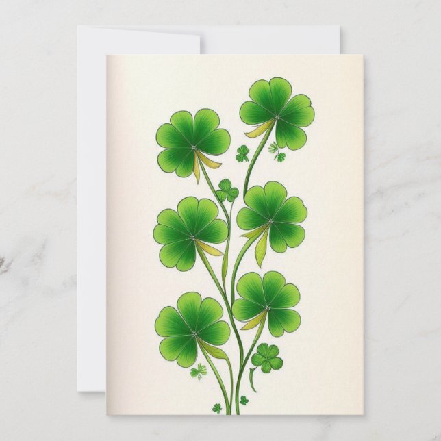 Shamrock-dekoration Inbjudningar (Framsida)