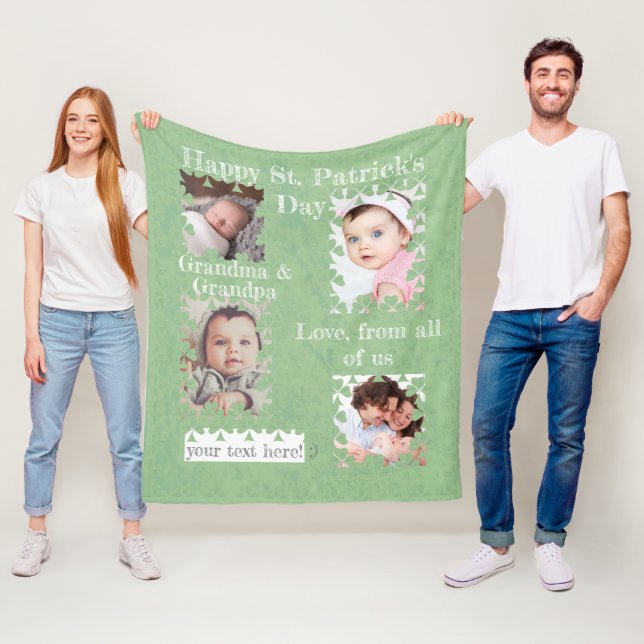 Shamrock Delighful Foto ramar Fleece Blanket (På plats)