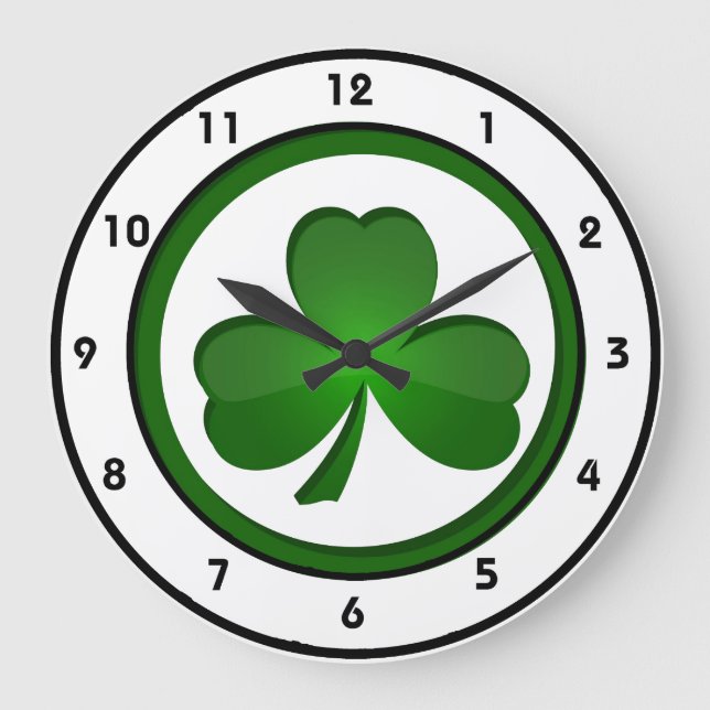 Shamrock Design Clock Stor Klocka (Framsida)
