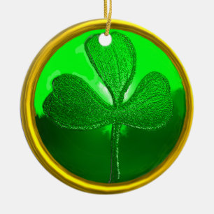 Shamrock-detalj från SAINT PATRICK CELTIC HEART Julgransprydnad Keramik