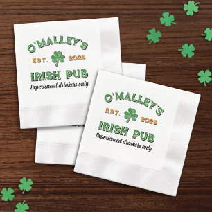 Shamrock Ditt namn Slogan Year Est. Irish Pub Pappersservett