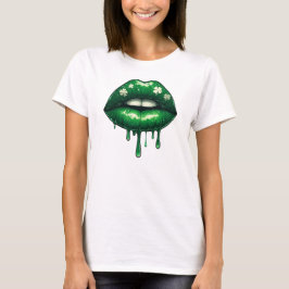 Shamrock Drip Läppar T Shirt