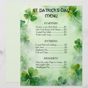 Shamrock Dröm St. Patrick's Day Meny