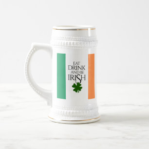 Shamrock Eat Drink och BE Irish Flagga Sejdel