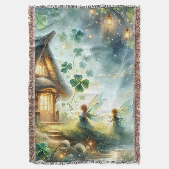 Shamrock Fairy Cottage Glow Filt (Framsidan Vertikal)