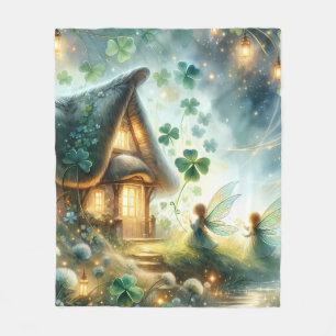 Shamrock Fairy Cottage Glow Fleecefilt