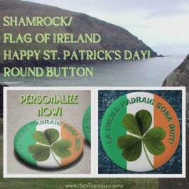 Shamrock/Flagga of Ireland Lycklig St. Patrick's D Knapp