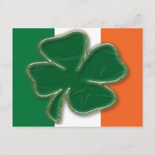 Shamrock Flagga Postcard Vykort