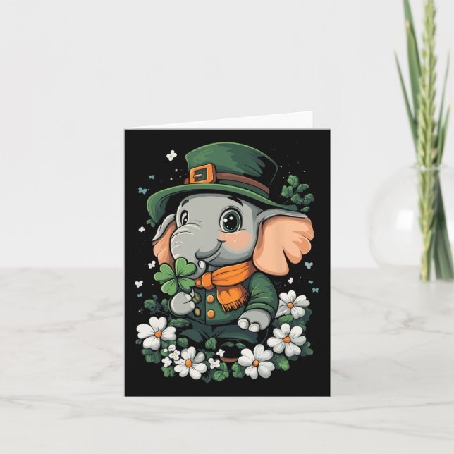 Shamrock Flickor Pojkar Barn Leprechaun St Patrick Kort (Framsida)