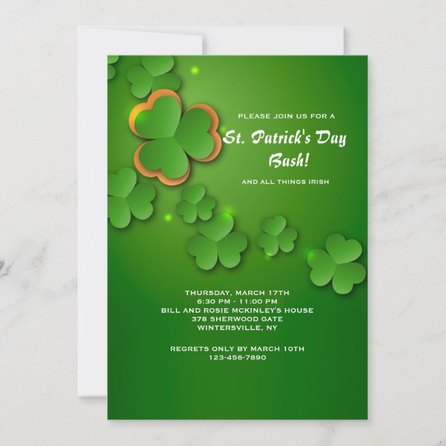 Shamrock Flurry Inbjudan (Framsida)