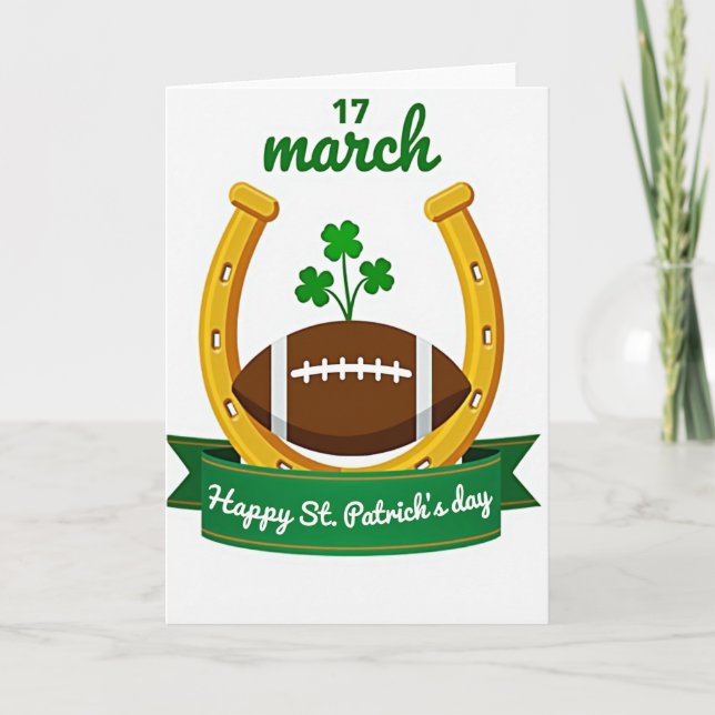 Shamrock Football St Patricks Card Kort (Framsida)