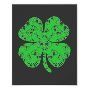 Shamrock för st patricks day-spelkontroll fototryck