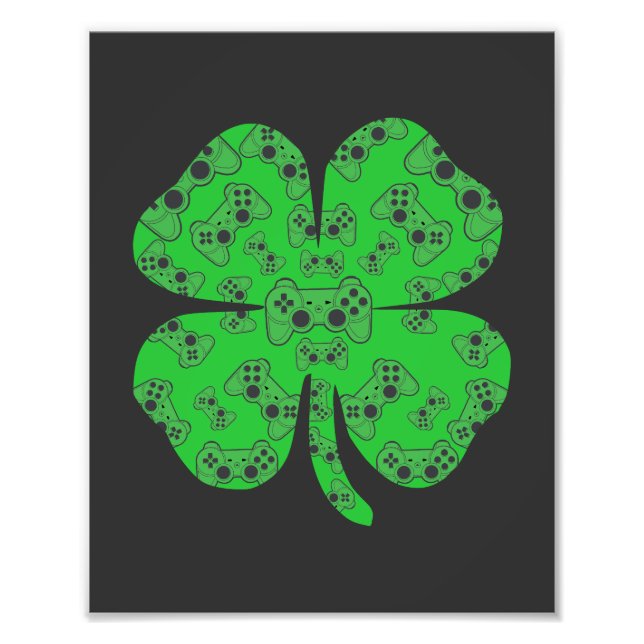 Shamrock för st patricks day-spelkontroll fototryck (Framsidan)