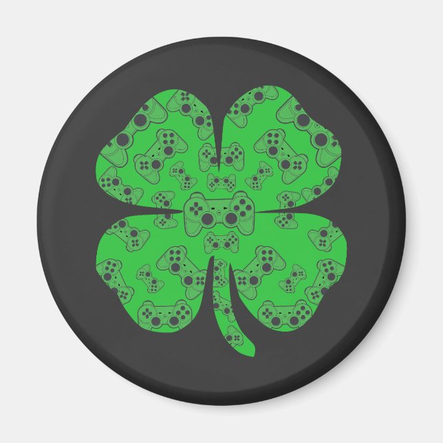 Shamrock för st patricks day-spelkontroll magnet (Framsidan)