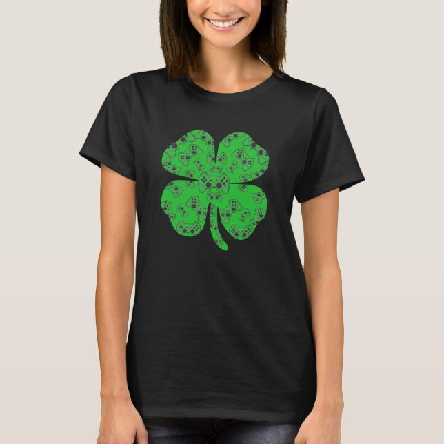 Shamrock för st patricks day-spelkontroll t shirt (Framsida)