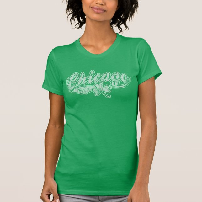 Shamrock för st patrick's dayChicago irländare T Shirt (Framsida)