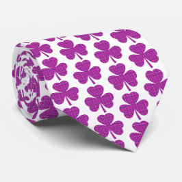 Shamrock-formad rutig rosa lila halsduk slips