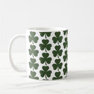 Shamrock-formad rutmönster grön städsegrön kaffemugg