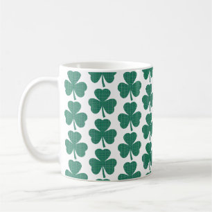 Shamrock-formad rutmönstrad klassisk grön kaffemugg