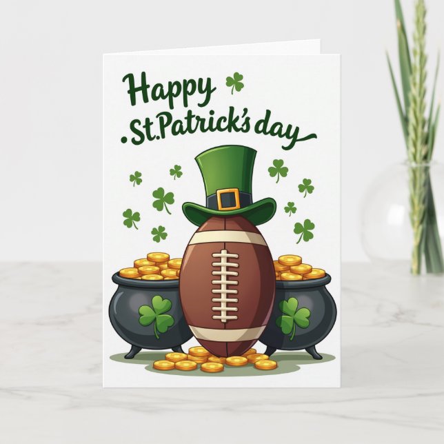 Shamrock Fotbollsmönsterkort Kort (Framsida)