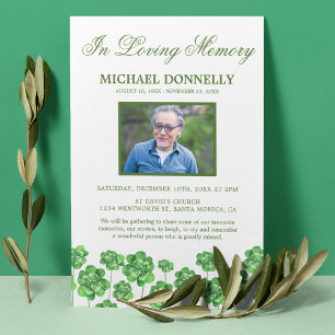 Shamrock Funeral   Livsfotofrågor Inbjudningar