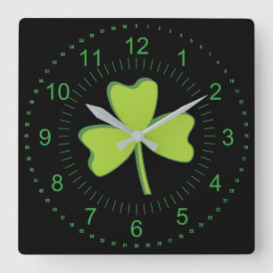 Shamrock Fyrkantig Klocka